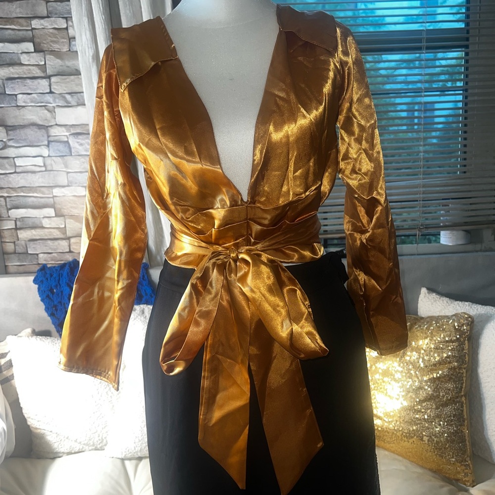 Satin Wrap Blouse